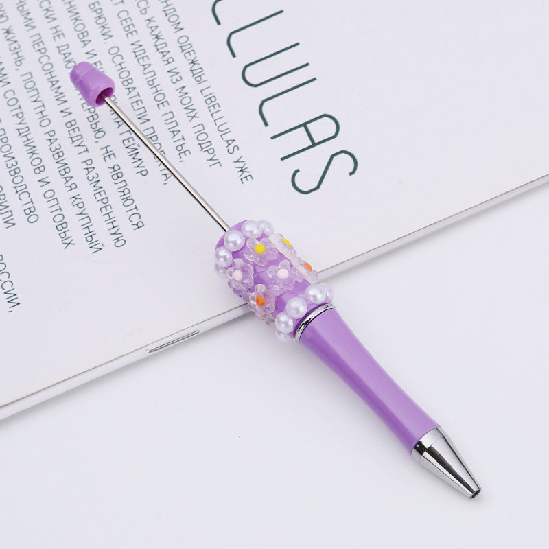 Wholesale Beadable Pens DIY Patch Pearl Flower Beadable Pen